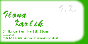 ilona karlik business card